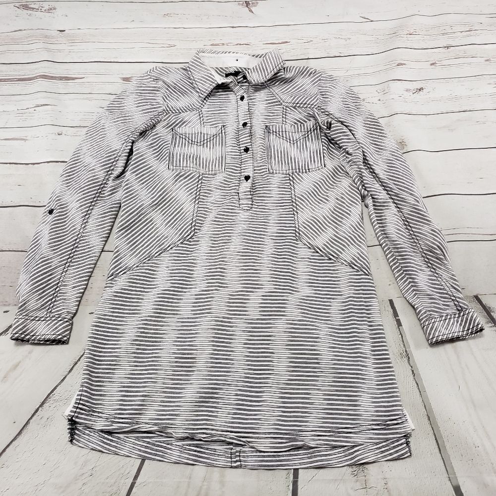 BDG Shirt Dress Size Medium Long Sleeve Strips BDG Dress Urban Outfitters Dress